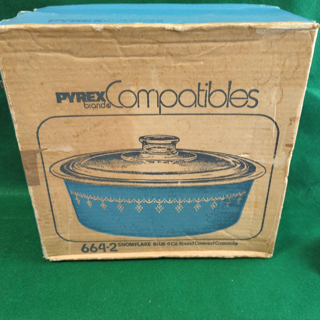 パイレックス PYREX スノーフレイクボウル蓋付 デッドストック 箱入り未使用