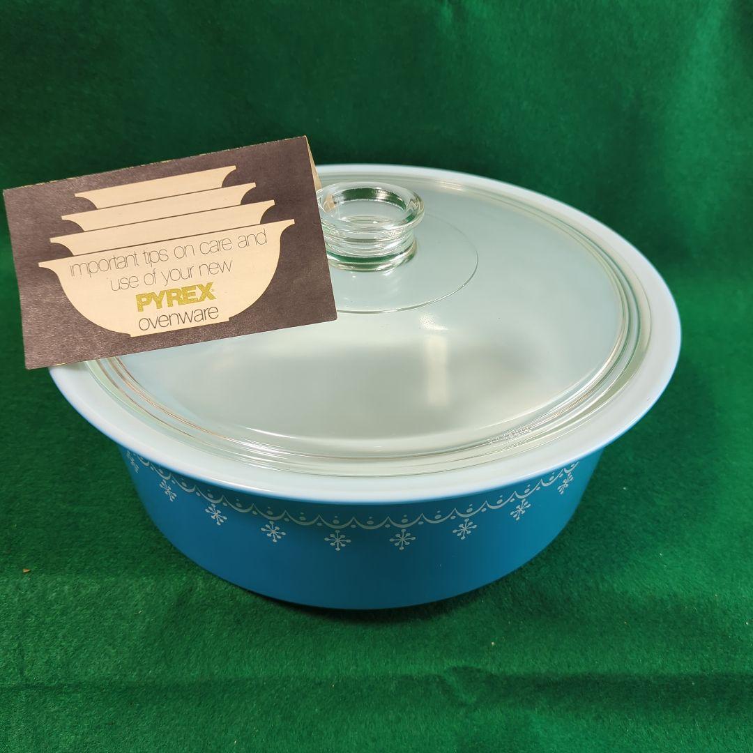 パイレックス PYREX スノーフレイクボウル蓋付 デッドストック 箱入り未使用