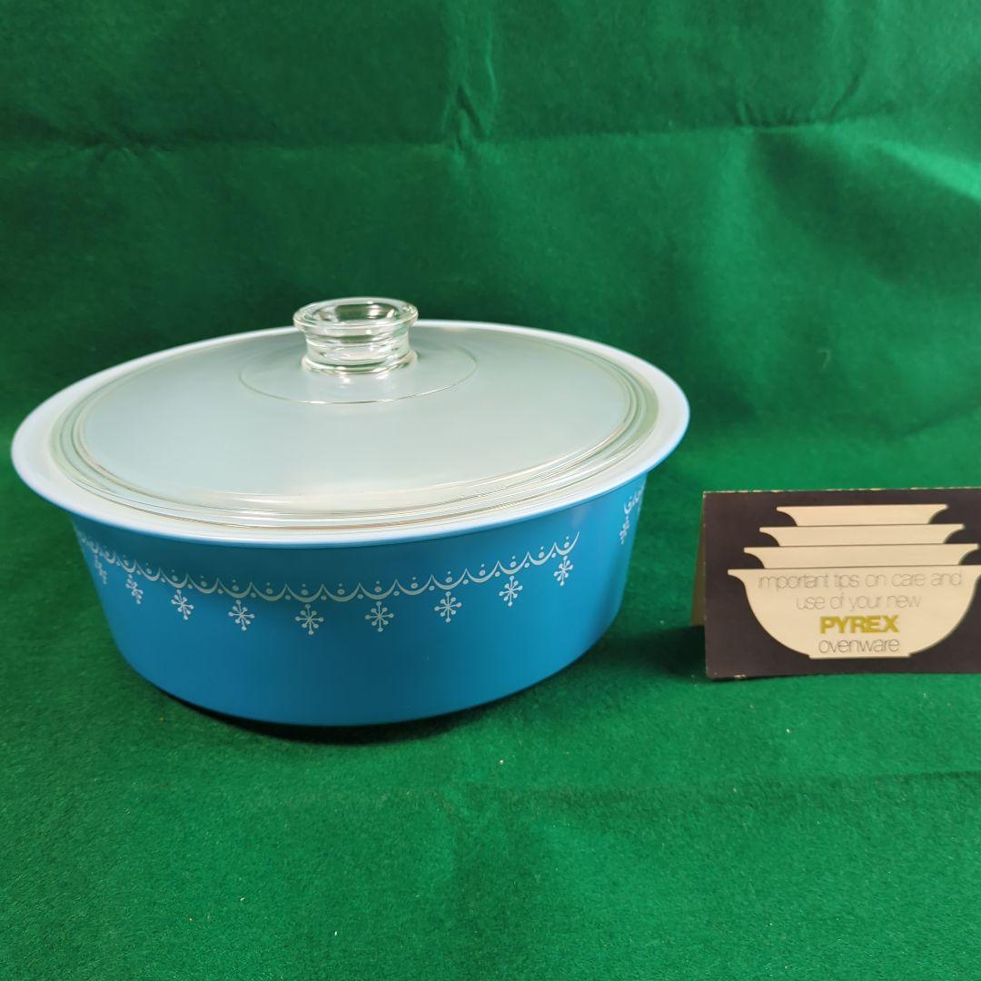 パイレックス PYREX スノーフレイクボウル蓋付 デッドストック 箱入り未使用