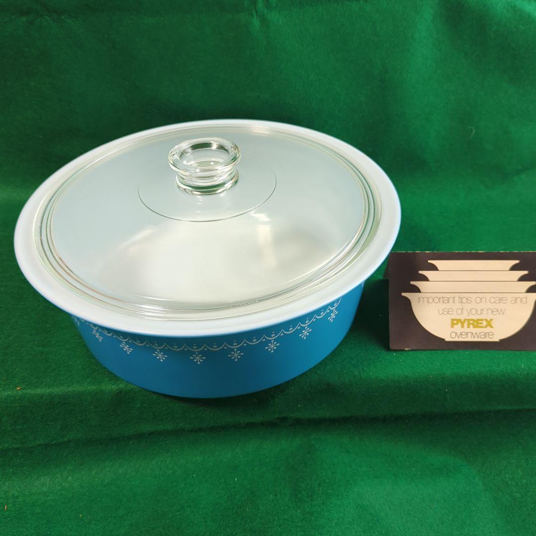 パイレックス PYREX スノーフレイクボウル蓋付 デッドストック 箱入り未使用