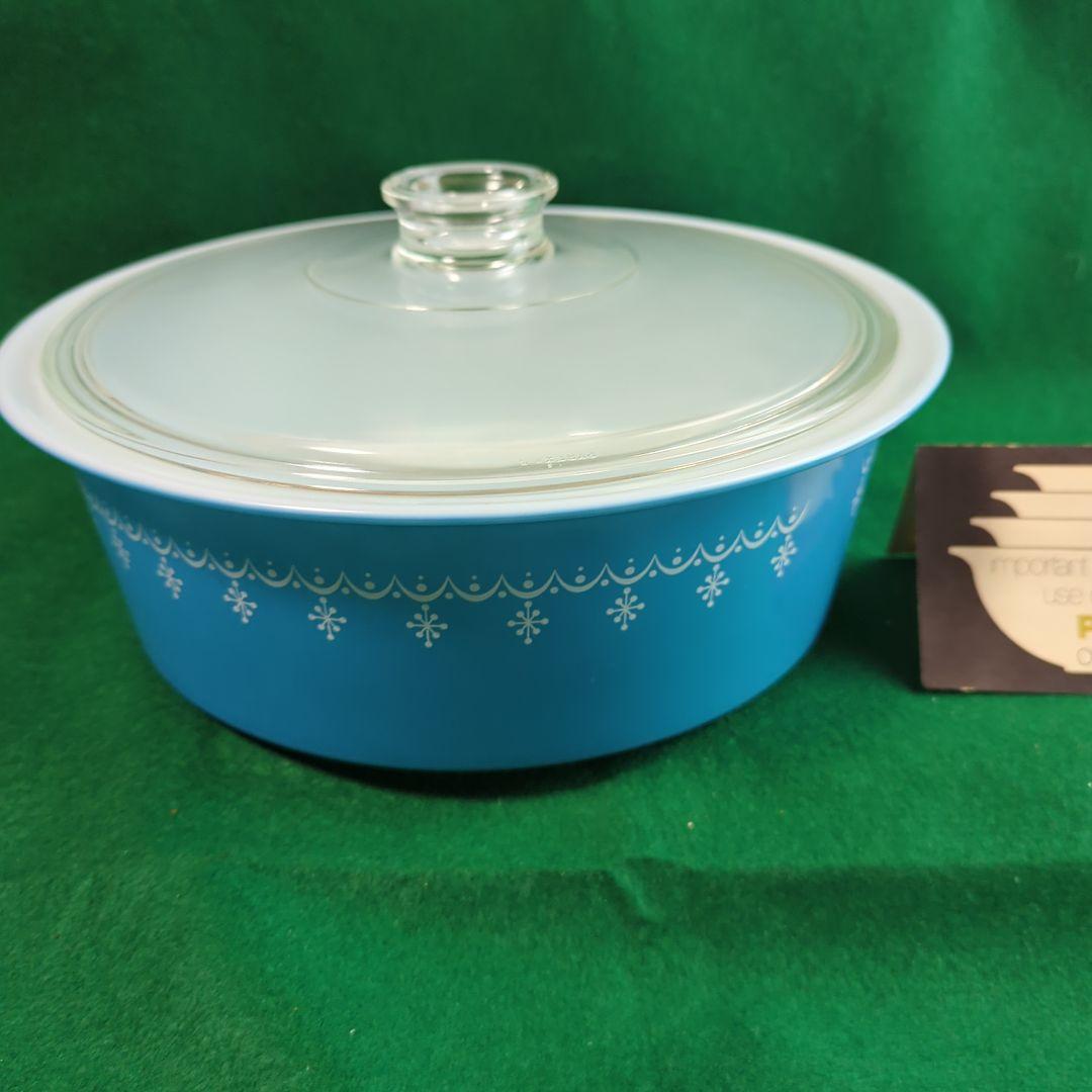 パイレックス PYREX スノーフレイクボウル蓋付 デッドストック 箱入り未使用