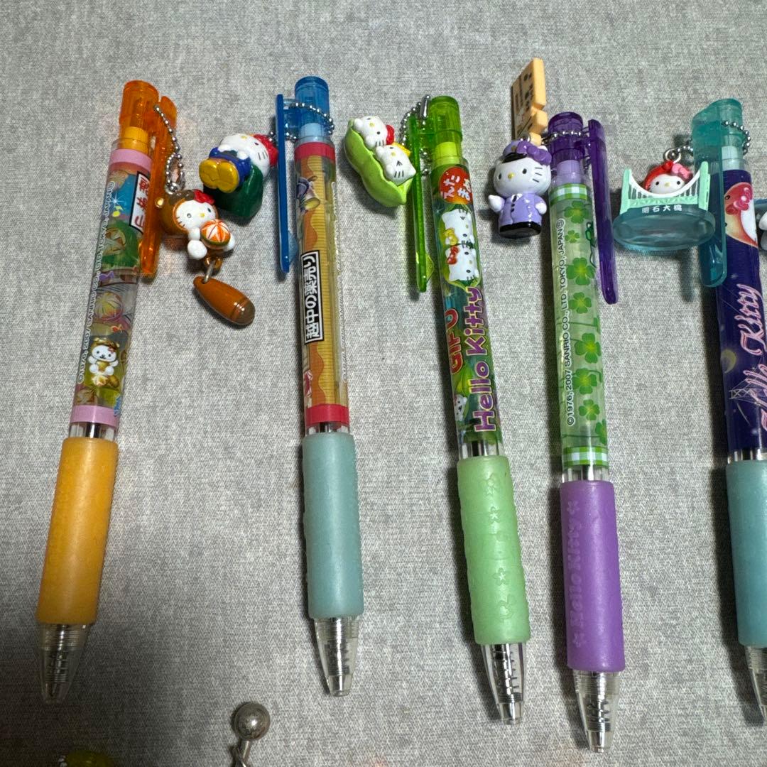 レア　レトロ　ハローキティ ご当地　ボールペン　シャープペン　ストラップ　23本