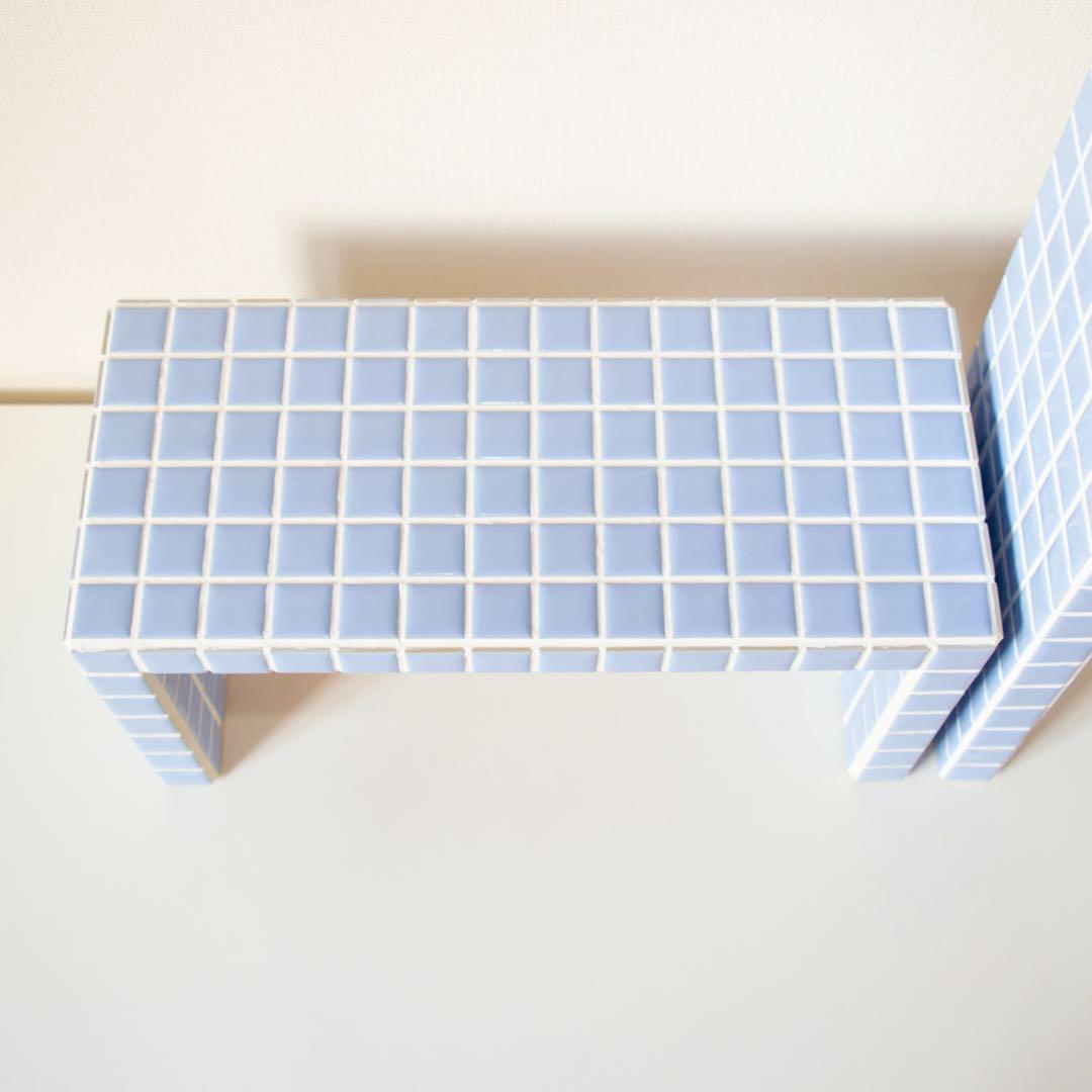 タイルスタンド タイルテーブル タイルサイドテーブル baby blue