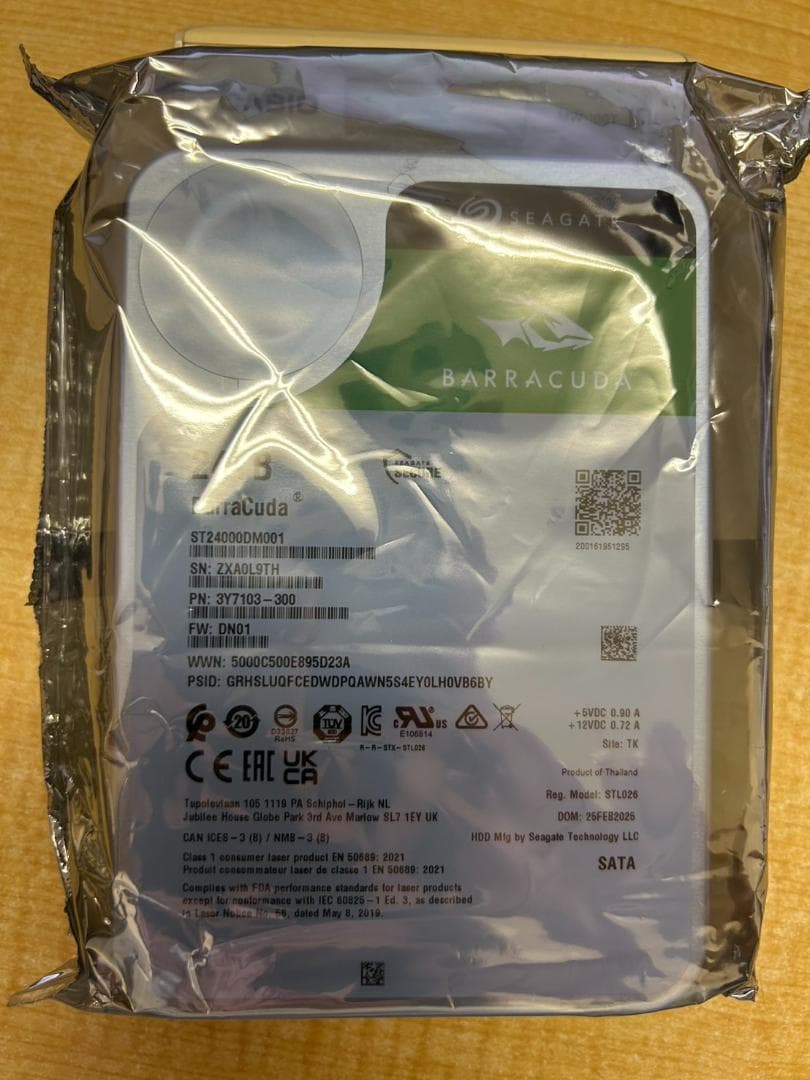 未開封未使用①Seagate BarraCuda 3.5インチ 24TB HDD