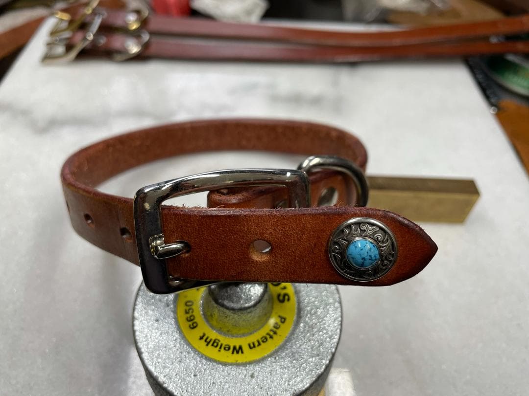 【CDO-HOHG18CBL〈BR〉】犬の首輪〈サイズ「S」〉牛革　人気