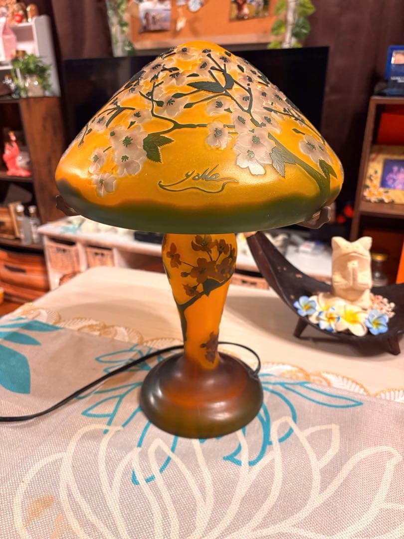 レア傘人気キノコ型✳︎ガレ風スタンドライト　　フロアライト桜模様⭐︎