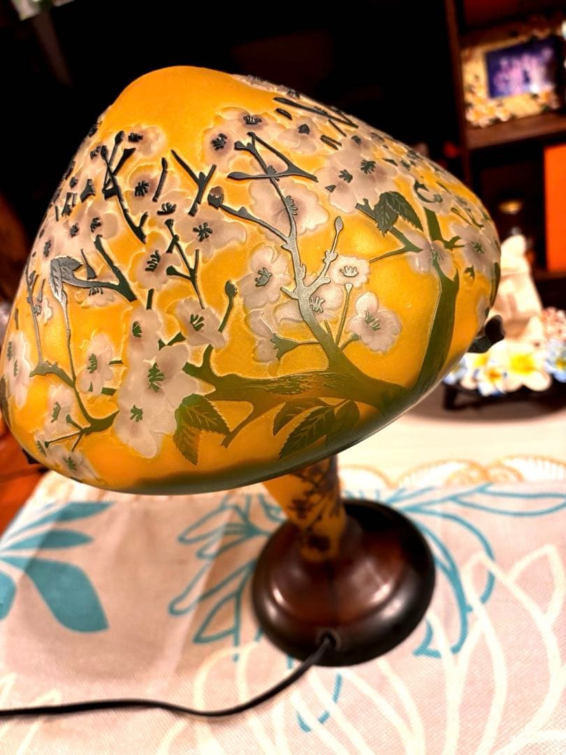 レア傘人気キノコ型✳︎ガレ風スタンドライト　　フロアライト桜模様⭐︎