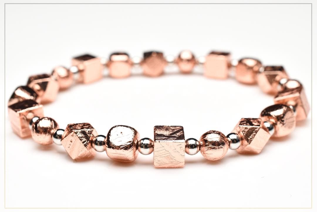 宇宙からの贈り物 メテオライト(アルタイ隕石)　 ピンクゴールド ブレスレット