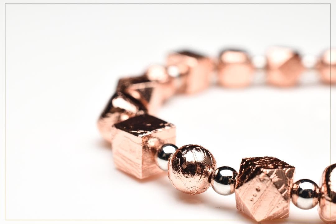 宇宙からの贈り物 メテオライト(アルタイ隕石)　 ピンクゴールド ブレスレット