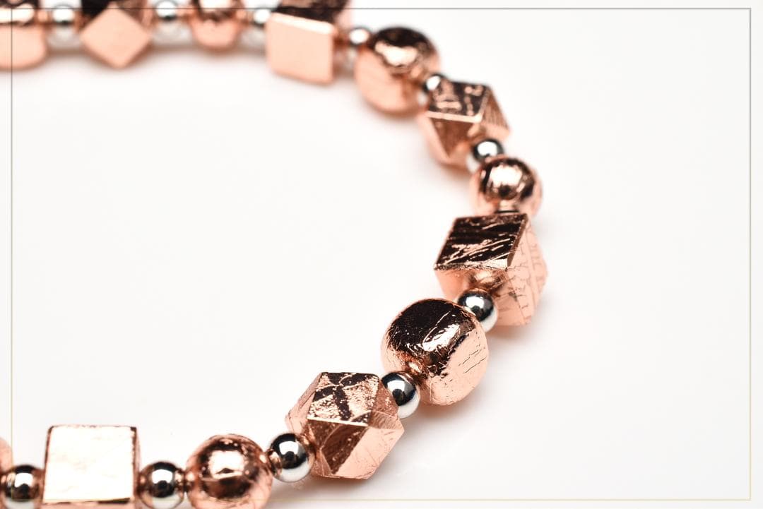 宇宙からの贈り物 メテオライト(アルタイ隕石)　 ピンクゴールド ブレスレット