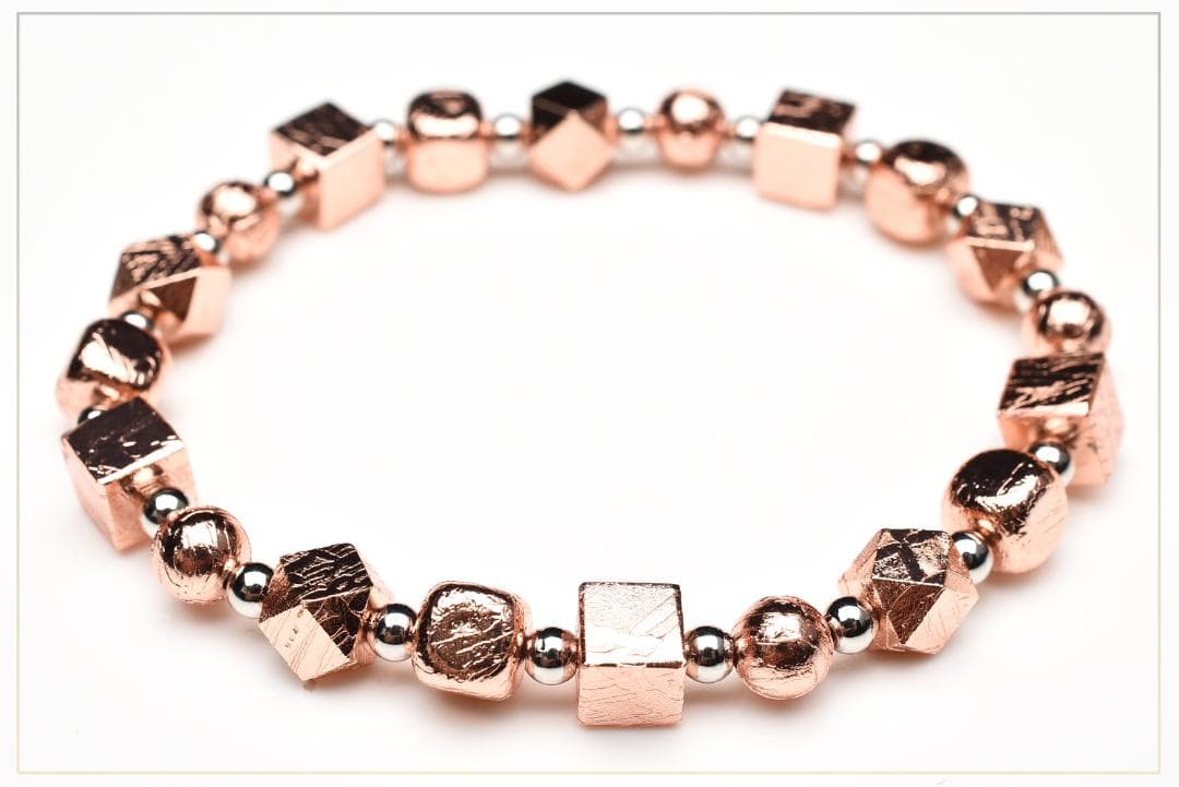 宇宙からの贈り物 メテオライト(アルタイ隕石)　 ピンクゴールド ブレスレット