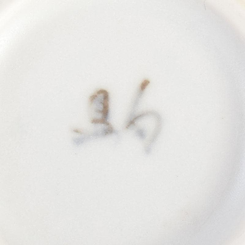 陶芸家　黒部駒子作　染付　金魚　水滴　書道具　共箱　V　8848