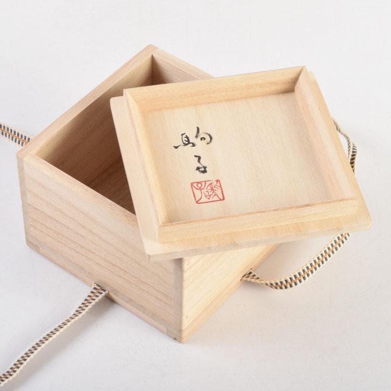 陶芸家　黒部駒子作　染付　金魚　水滴　書道具　共箱　V　8848