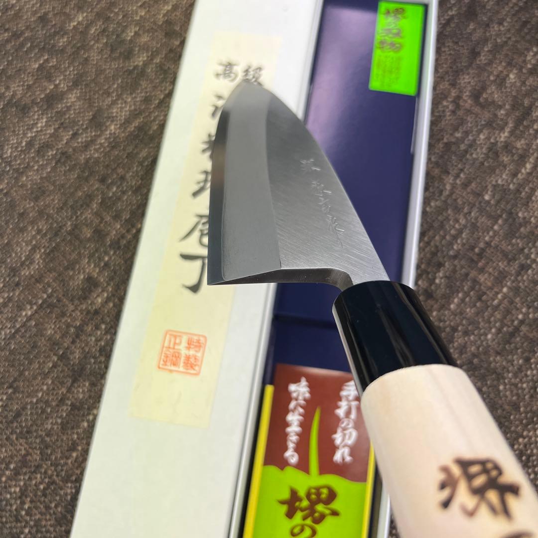 ★新品送料込★堺打刃物左利き用左片刃はがね鍛造出刃包丁150mm堺の化粧箱入り