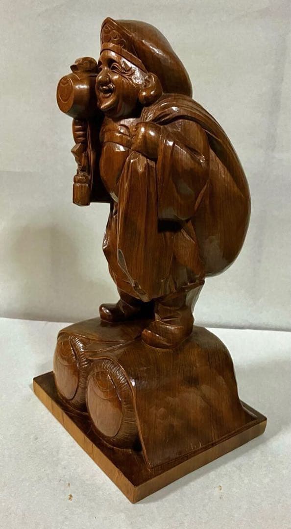 ☆0219 新田藤太郎作　木彫り　大黒天像