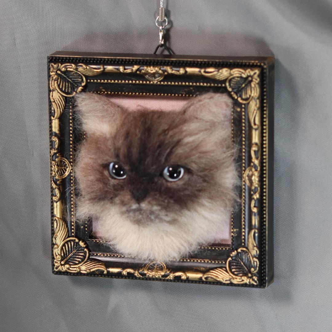 羊毛フェルト　猫　ヒマラヤン　ハンドメイド　オーダー　フレーム