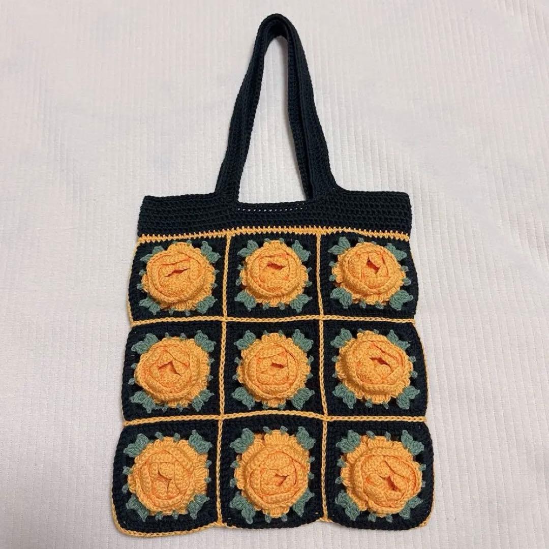 ◇藤まろ ◇ 手提げバッグ & かぎ針ケース