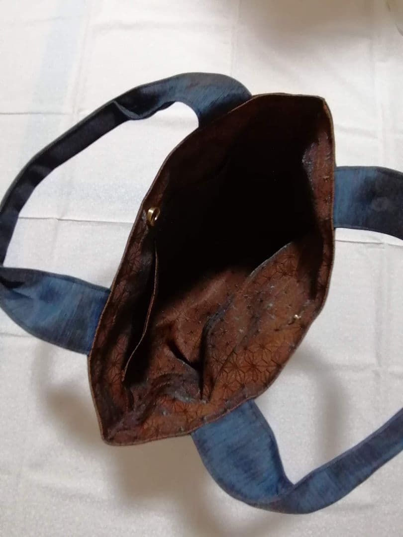 畳へり　トートバッグ　紺　大きめのA4サイズ　へりバッグ　ほか