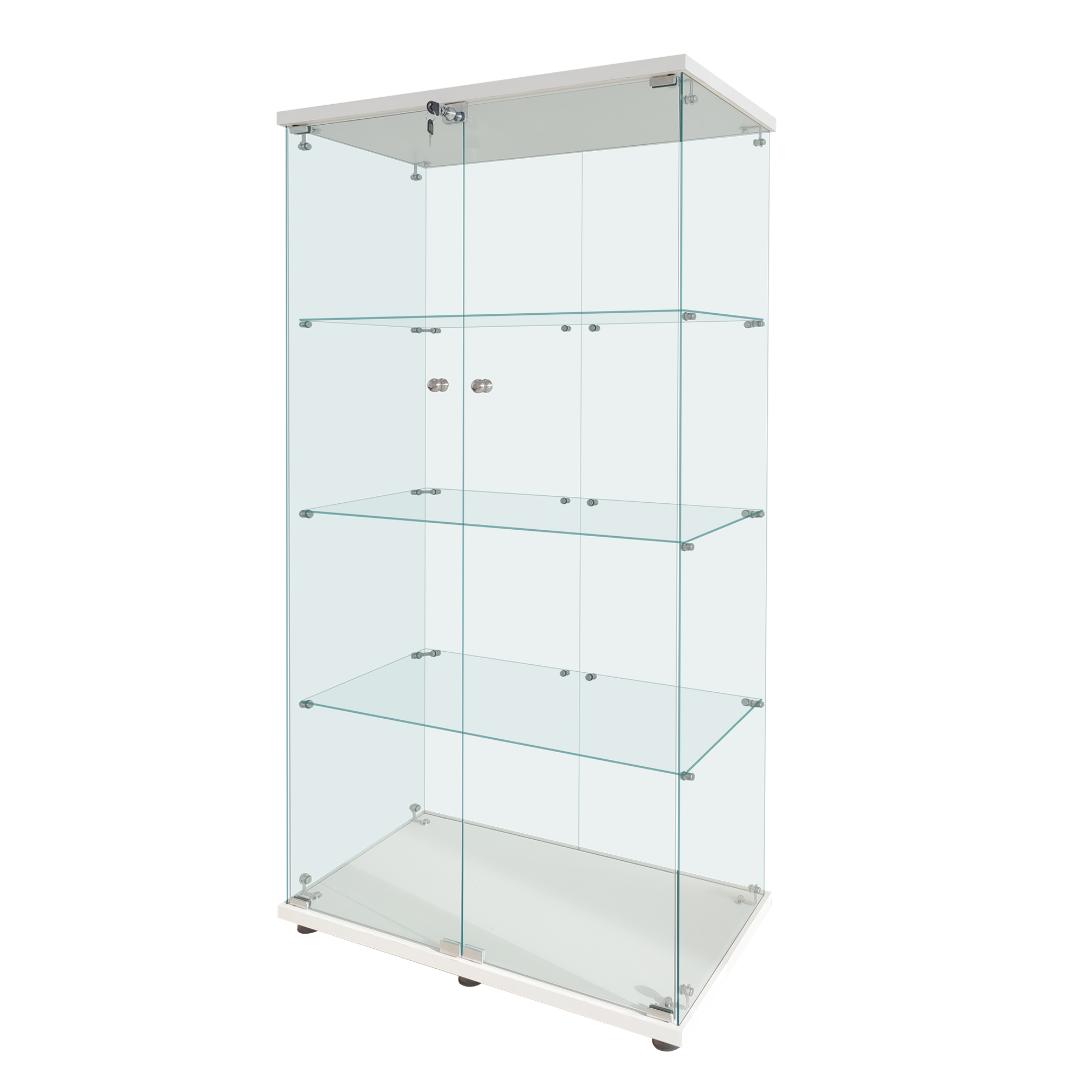 《値下げ》【新品】ガラスコレクションケース｜フィギュア収納に最適｜4段ワイド白