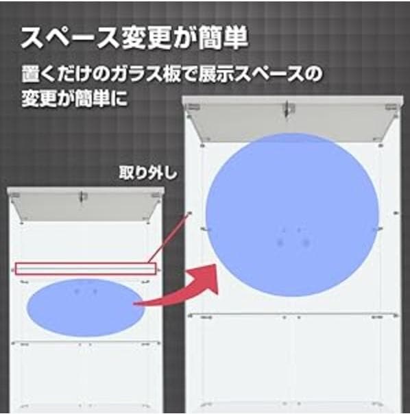 《値下げ》【新品】ガラスコレクションケース｜フィギュア収納に最適｜4段ワイド白