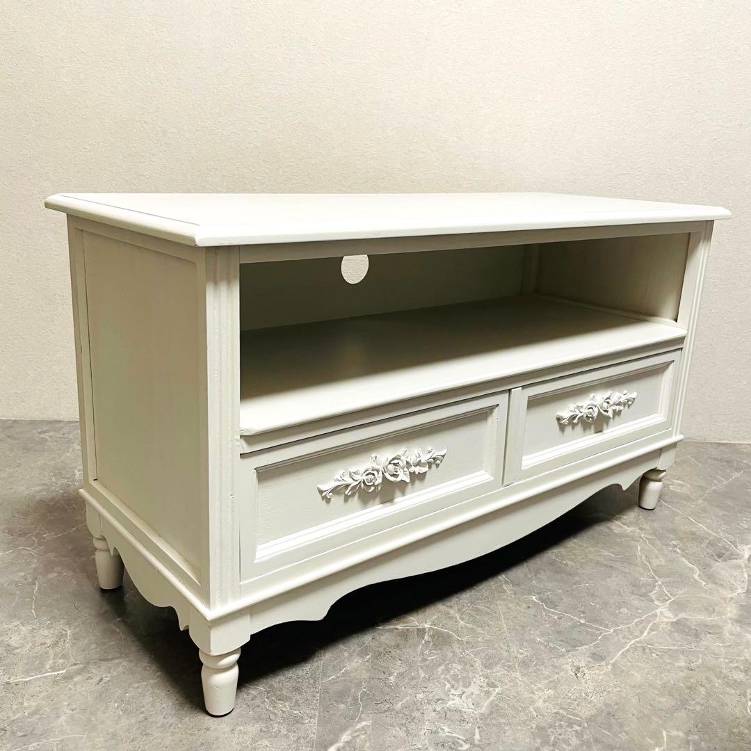 フレンチカントリー 北欧調　テレビボード 薔薇 ローズ エレガント飾り台