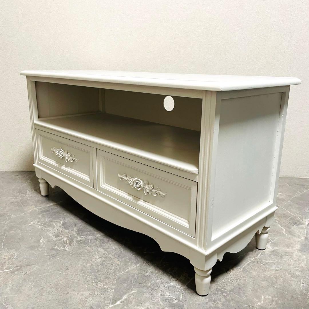 フレンチカントリー 北欧調　テレビボード 薔薇 ローズ エレガント飾り台