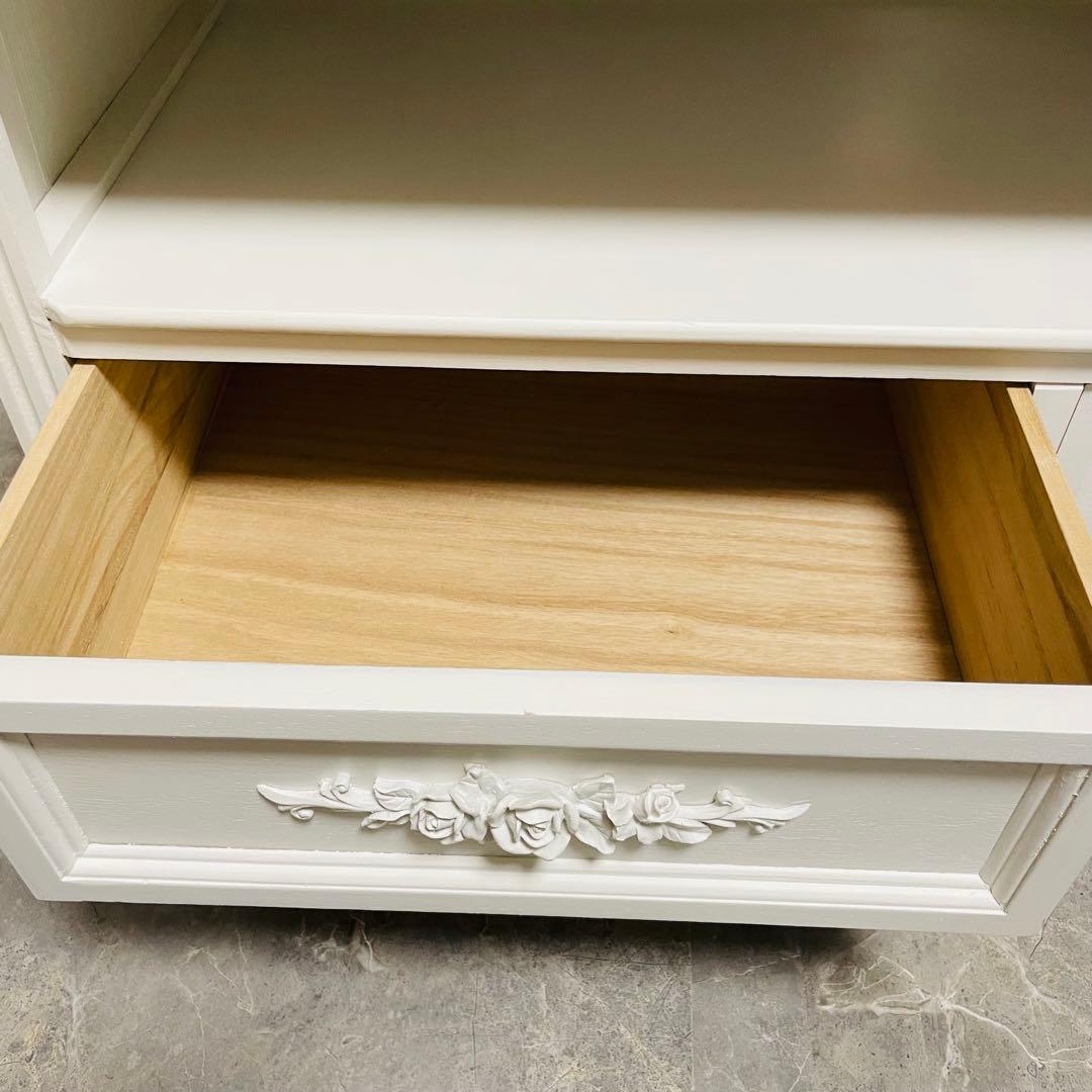 フレンチカントリー 北欧調　テレビボード 薔薇 ローズ エレガント飾り台