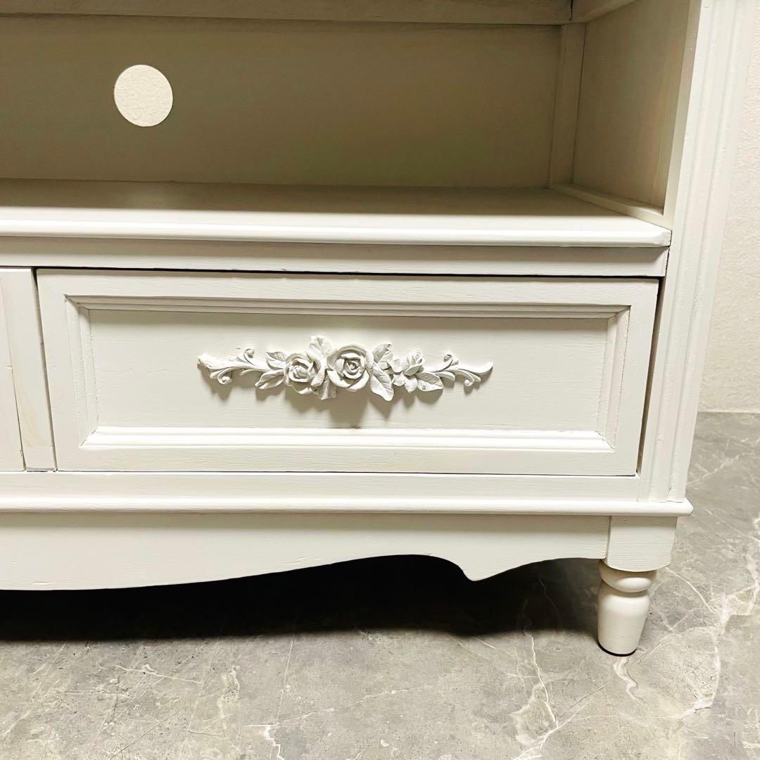 フレンチカントリー 北欧調　テレビボード 薔薇 ローズ エレガント飾り台