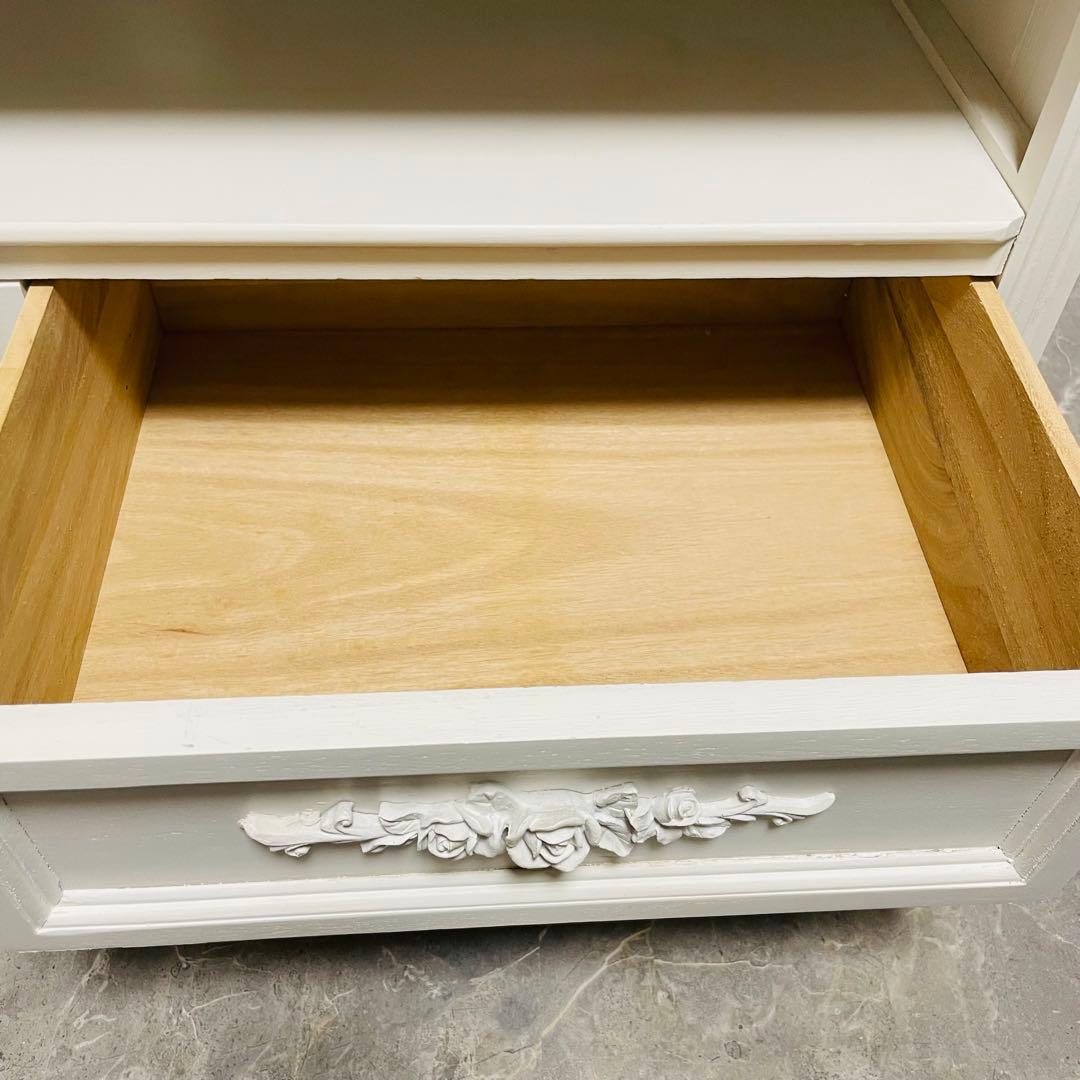 フレンチカントリー 北欧調　テレビボード 薔薇 ローズ エレガント飾り台