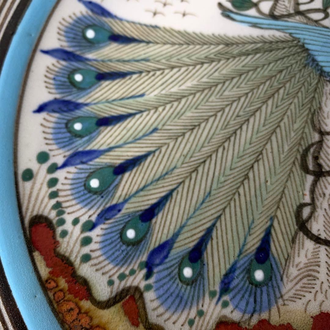 メキシコ　作家　Ken Edwardsトナラ焼 大皿　飾り皿 陶芸　手描き