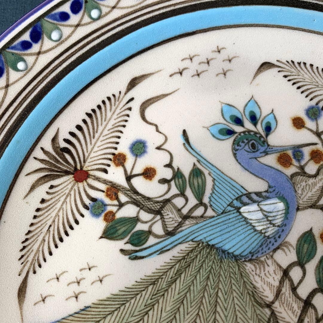 メキシコ　作家　Ken Edwardsトナラ焼 大皿　飾り皿 陶芸　手描き