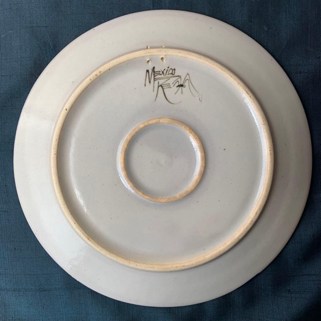 メキシコ　作家　Ken Edwardsトナラ焼 大皿　飾り皿 陶芸　手描き