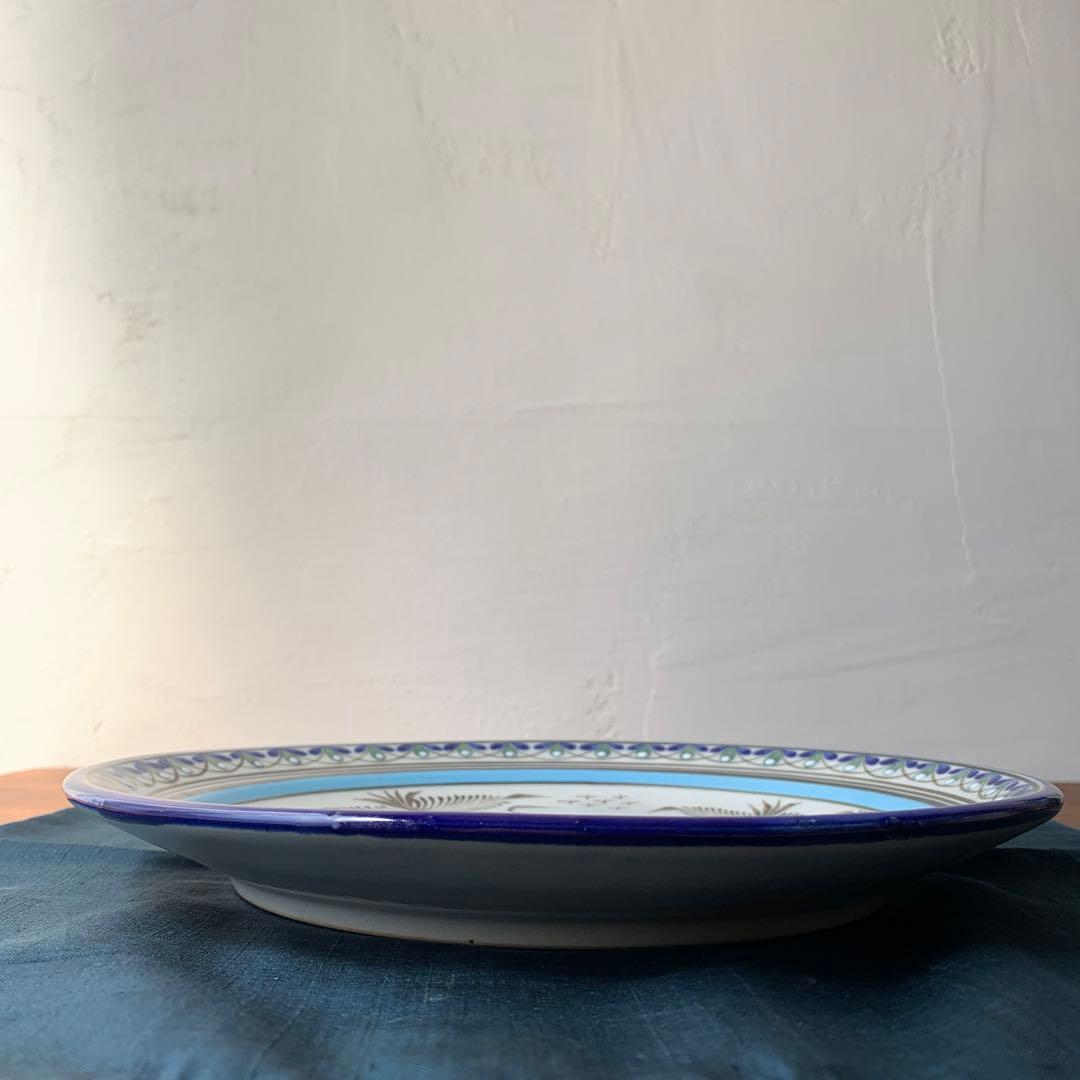 メキシコ　作家　Ken Edwardsトナラ焼 大皿　飾り皿 陶芸　手描き