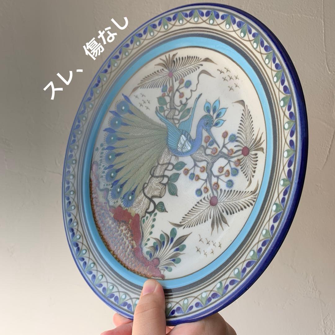 メキシコ　作家　Ken Edwardsトナラ焼 大皿　飾り皿 陶芸　手描き