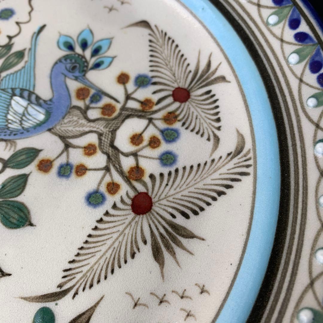 メキシコ　作家　Ken Edwardsトナラ焼 大皿　飾り皿 陶芸　手描き