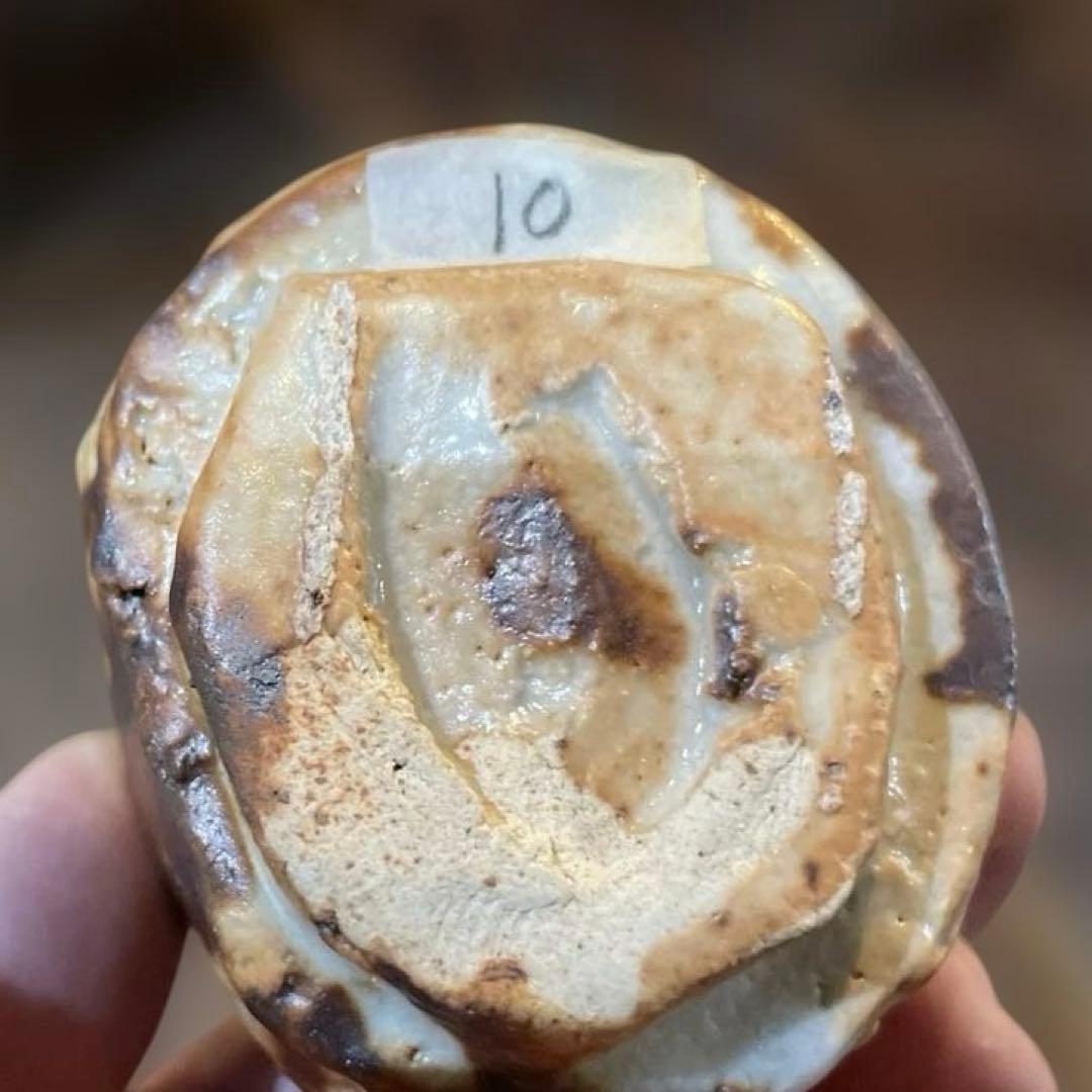 名工　高橋白ニ　志野ぐい呑　共箱