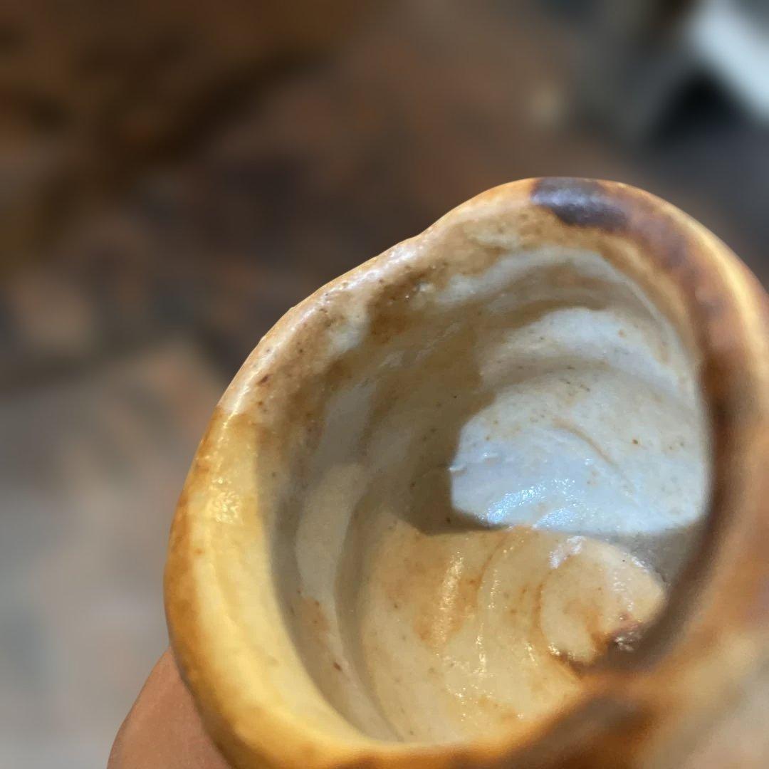 名工　高橋白ニ　志野ぐい呑　共箱