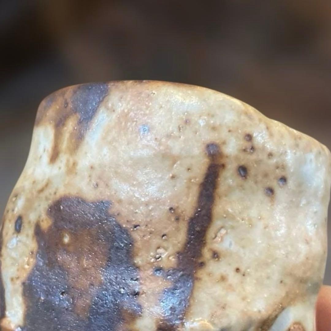 名工　高橋白ニ　志野ぐい呑　共箱