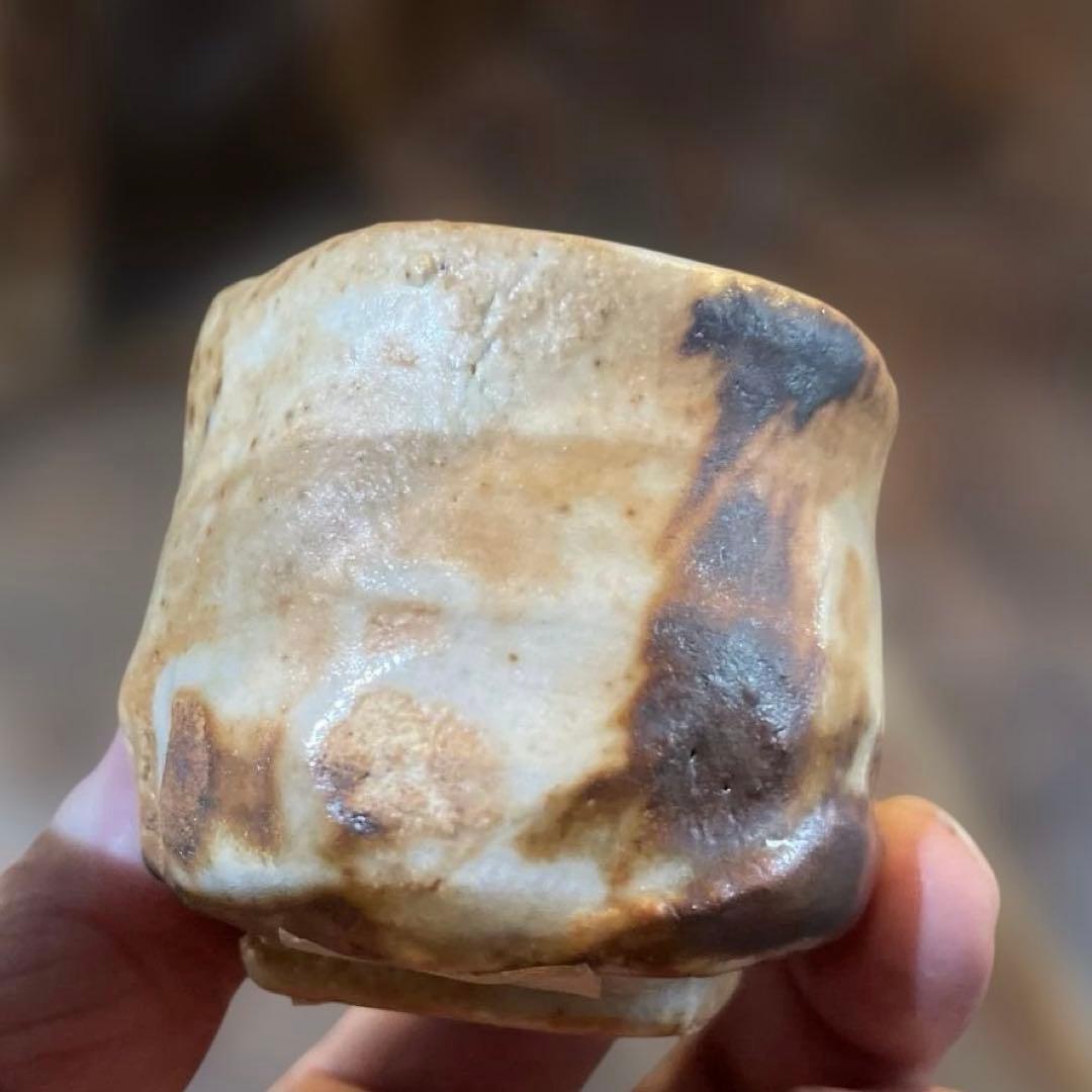 名工　高橋白ニ　志野ぐい呑　共箱