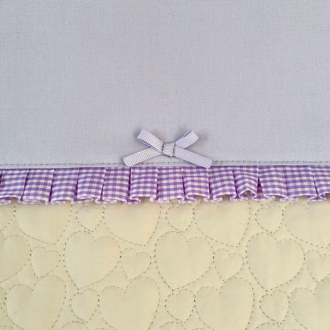 入園入学　3点セット　お着替え袋M ハートキルティング　ラベンダー　パープル