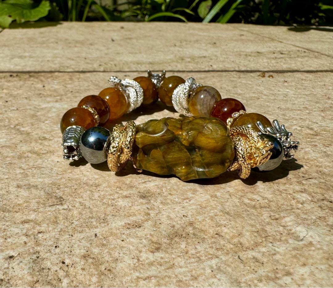 ピータサイト貔貅　龍やドラゴンアゲートや蛇で