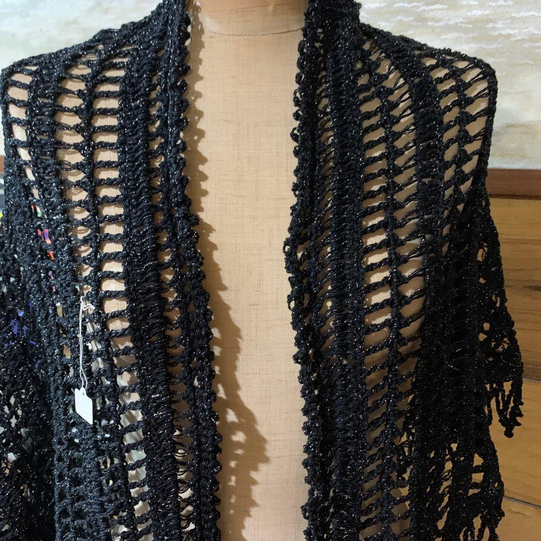 ☆新品 ハンドメイド作品 ブラックレース三角ショール¥15000