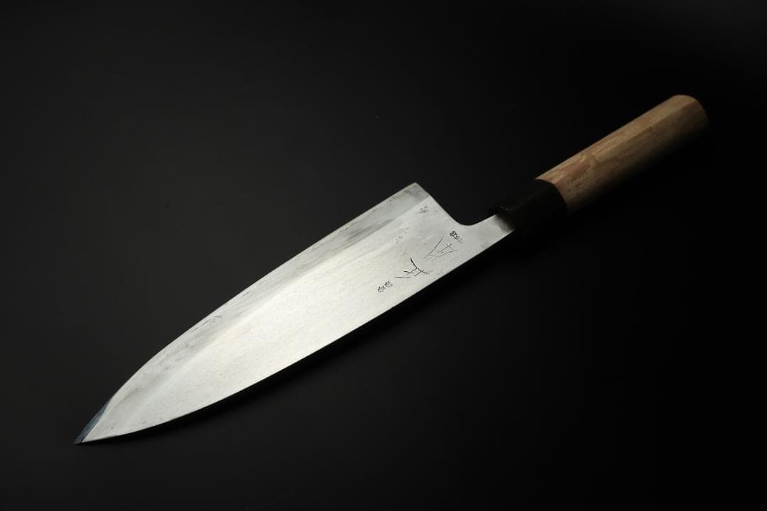 ら*い様 正本総本店　本霞　玉白鋼　出刃包丁　栗型柄　刃渡り220mm 和包丁