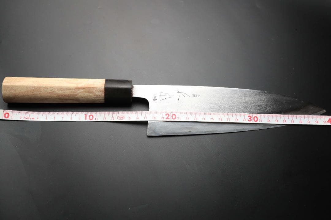 ら*い様 正本総本店　本霞　玉白鋼　出刃包丁　栗型柄　刃渡り220mm 和包丁