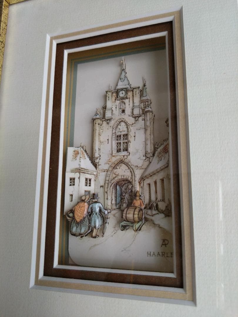 大型デコパージュ（シャドーボックス）オランダの街並み