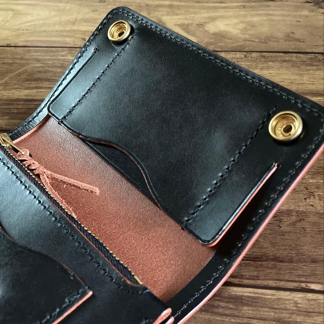 【やっほい様ご確認用】ミドルトラッカーウォレット 【お札を折らずに収納】