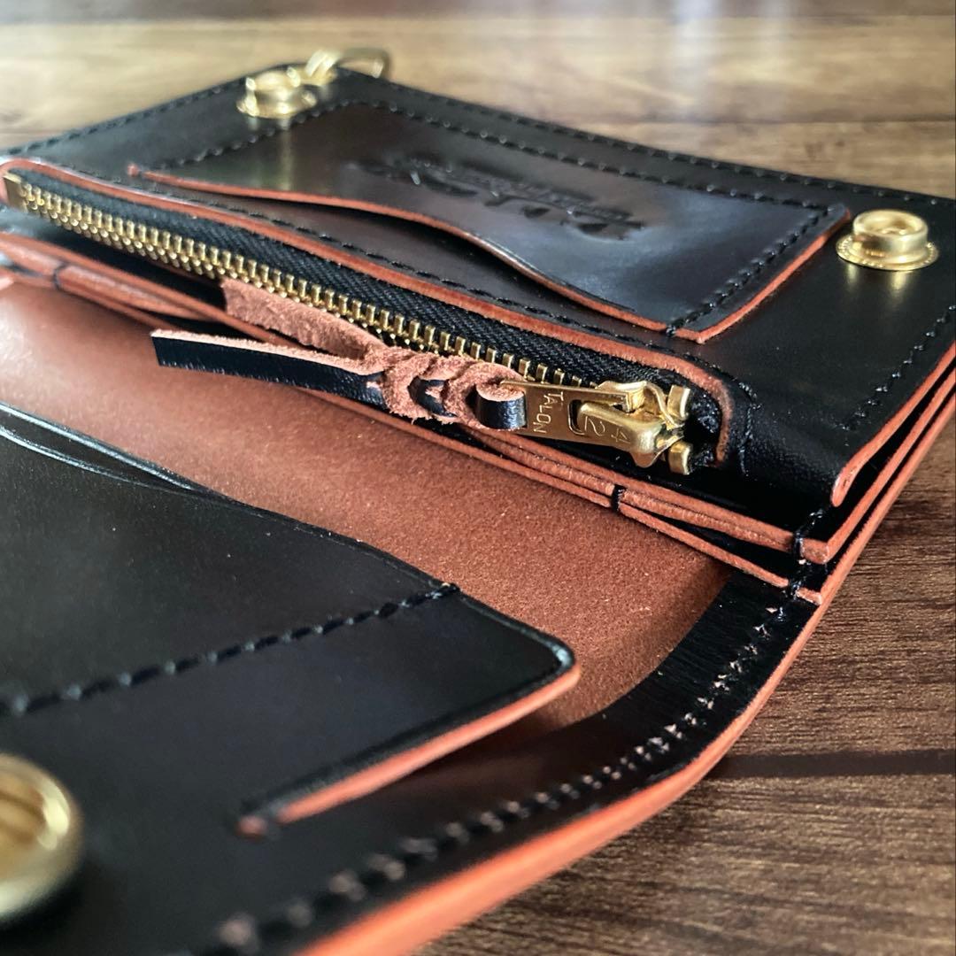 【やっほい様ご確認用】ミドルトラッカーウォレット 【お札を折らずに収納】