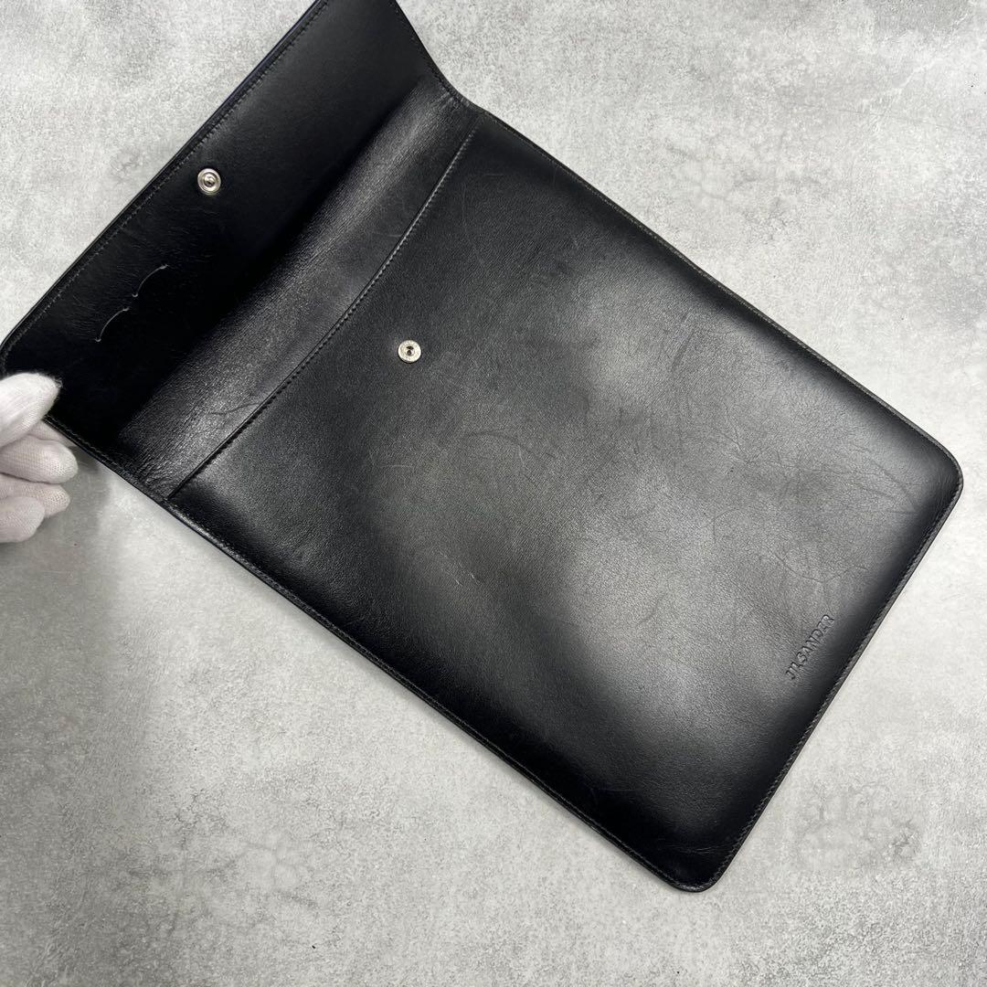 JILL SANDER ブラック レザー iPadケース 8510