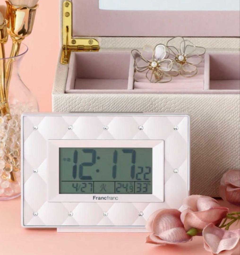インテリア時計 Francfranc ABISKO WAVE DIGITAL CLOCK PK