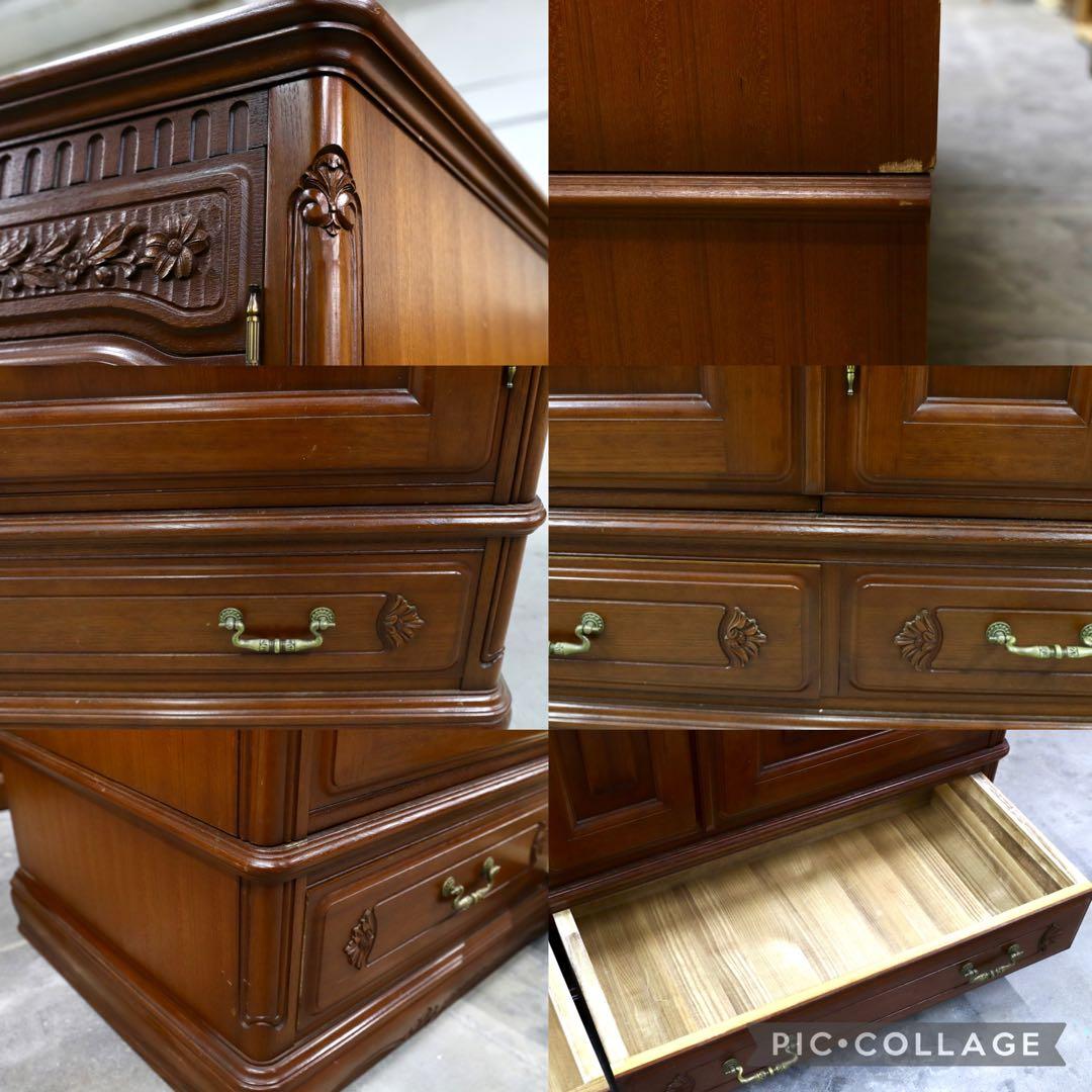 GMIH81○府中家具 最高級 ワードローブ 洋服箪笥 洋タンス チーク材 約